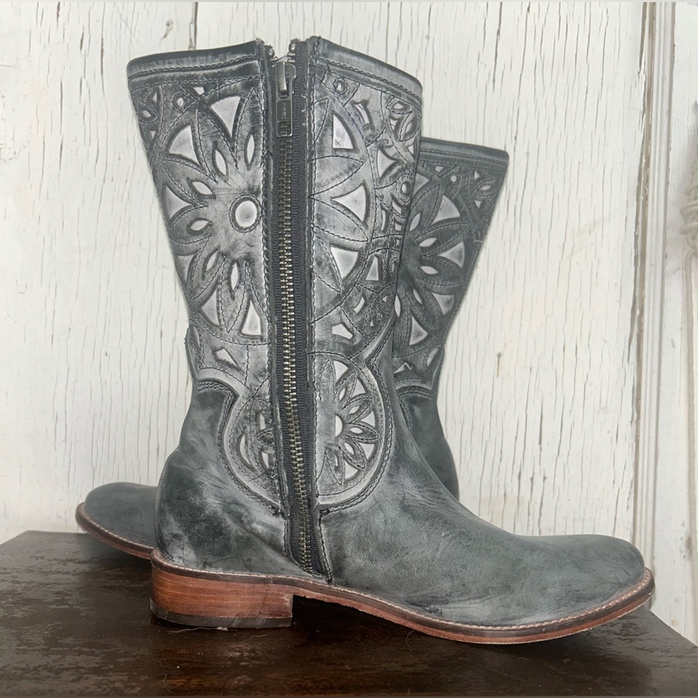 Patrons of Peace Floral Gray Heeled Boots - Picture 4 of 8